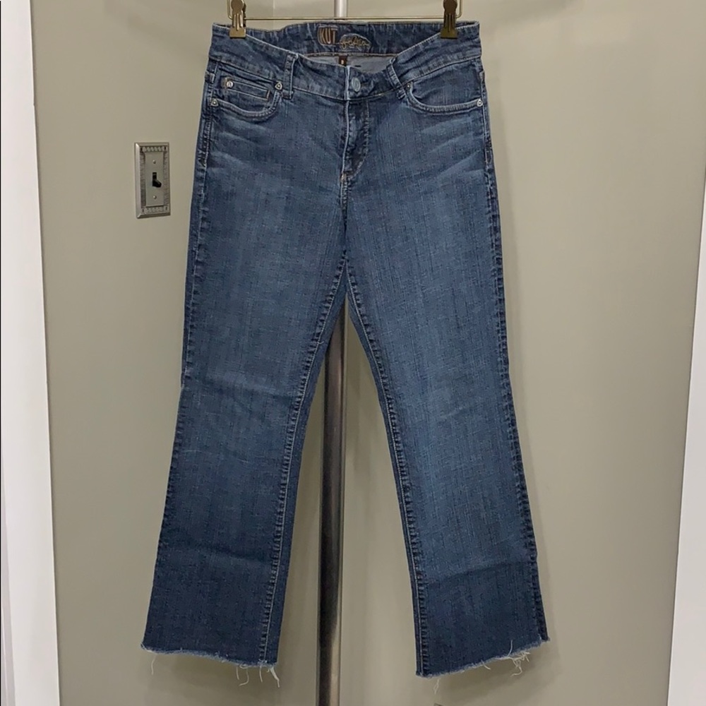 Kut from the Kloth straight leg raw hem jeans